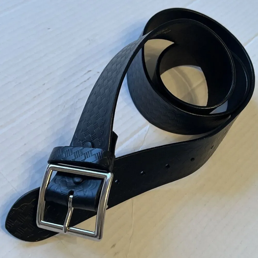 Cobra Tufskin Size XL Black Belt 1.75 Leather Basketweave EXCELLENT